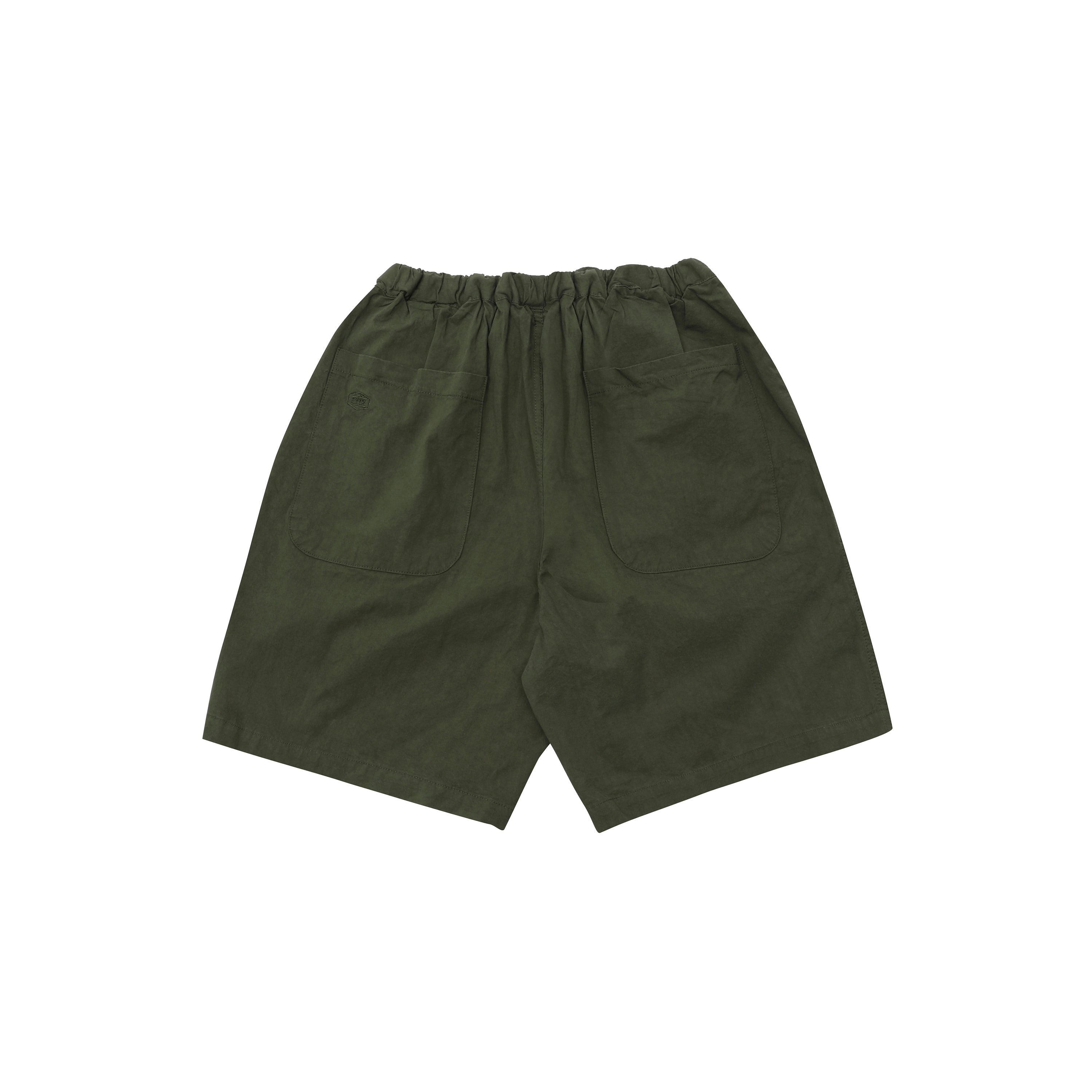 Two Tuck Wide Half Pants (Khaki)