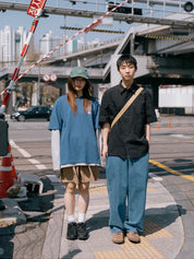 Pocket Utility Half Shirt (Black)