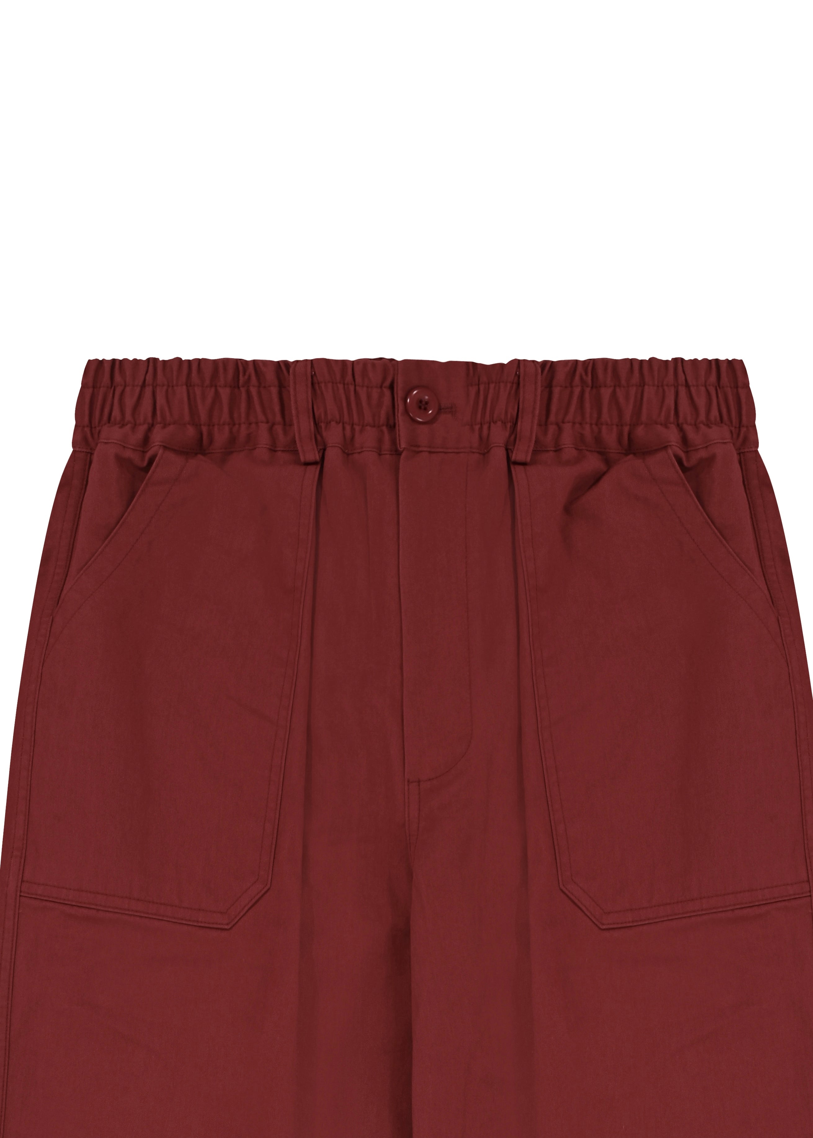 red pants with an elastic waistband on a white background