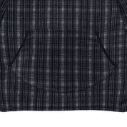 Fleece Check Button Hoodie Black