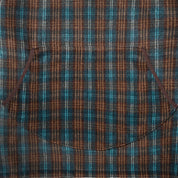 Fleece Check Button Hoodie Brown