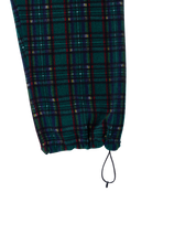 Fleece Check String Pants Green