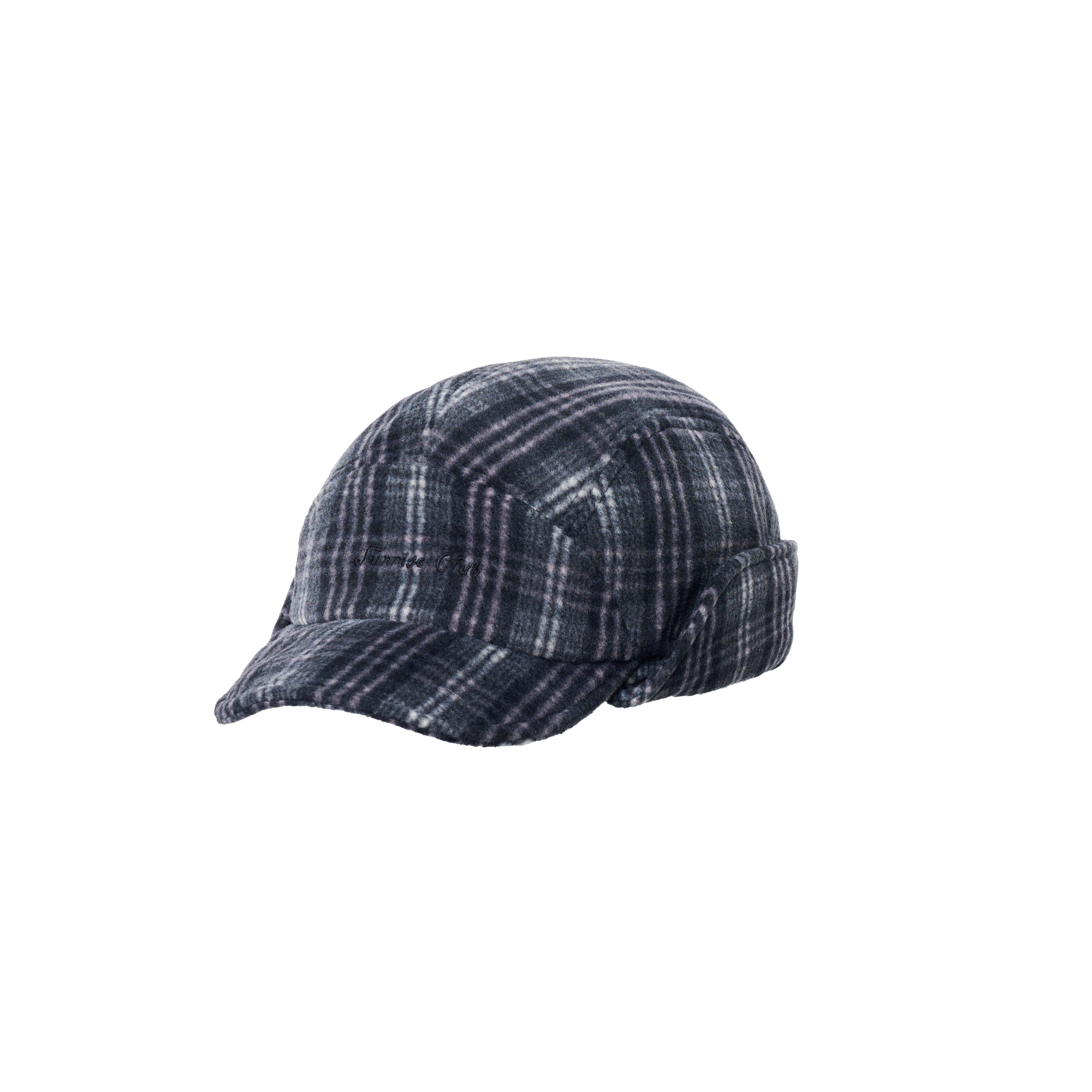 Fleece Check Trooper Hat Black