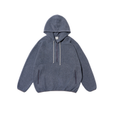 Sudadera de forro polar con capucha y media cremallera color carbón