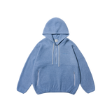 Fleece Hoodie Half Zip Sky Blue