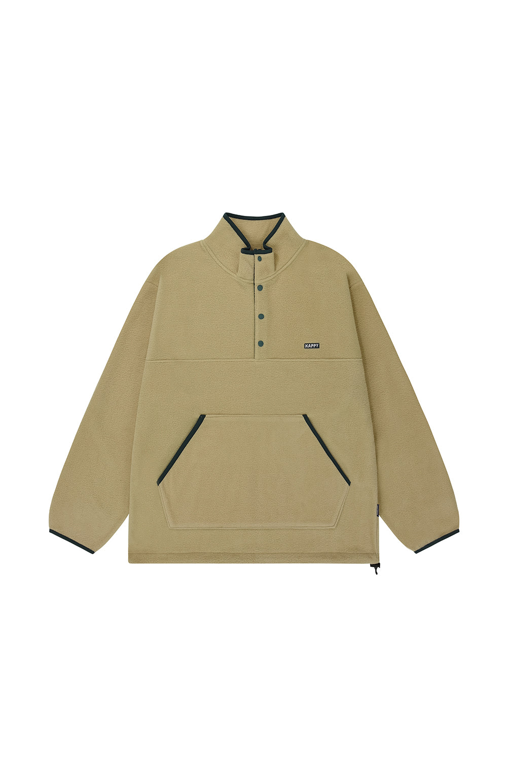 Fleece Button Anorak (Beige)