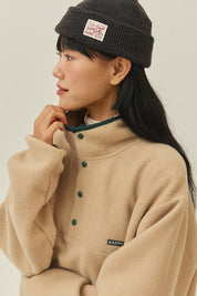 Fleece Button Anorak (Beige)