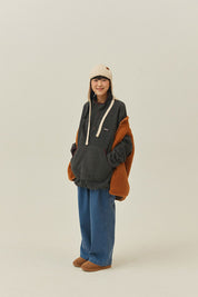 Fleece Button Anorak (Dark Grey)