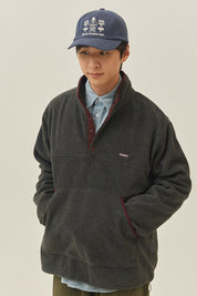 Fleece Button Anorak (Dark Grey)