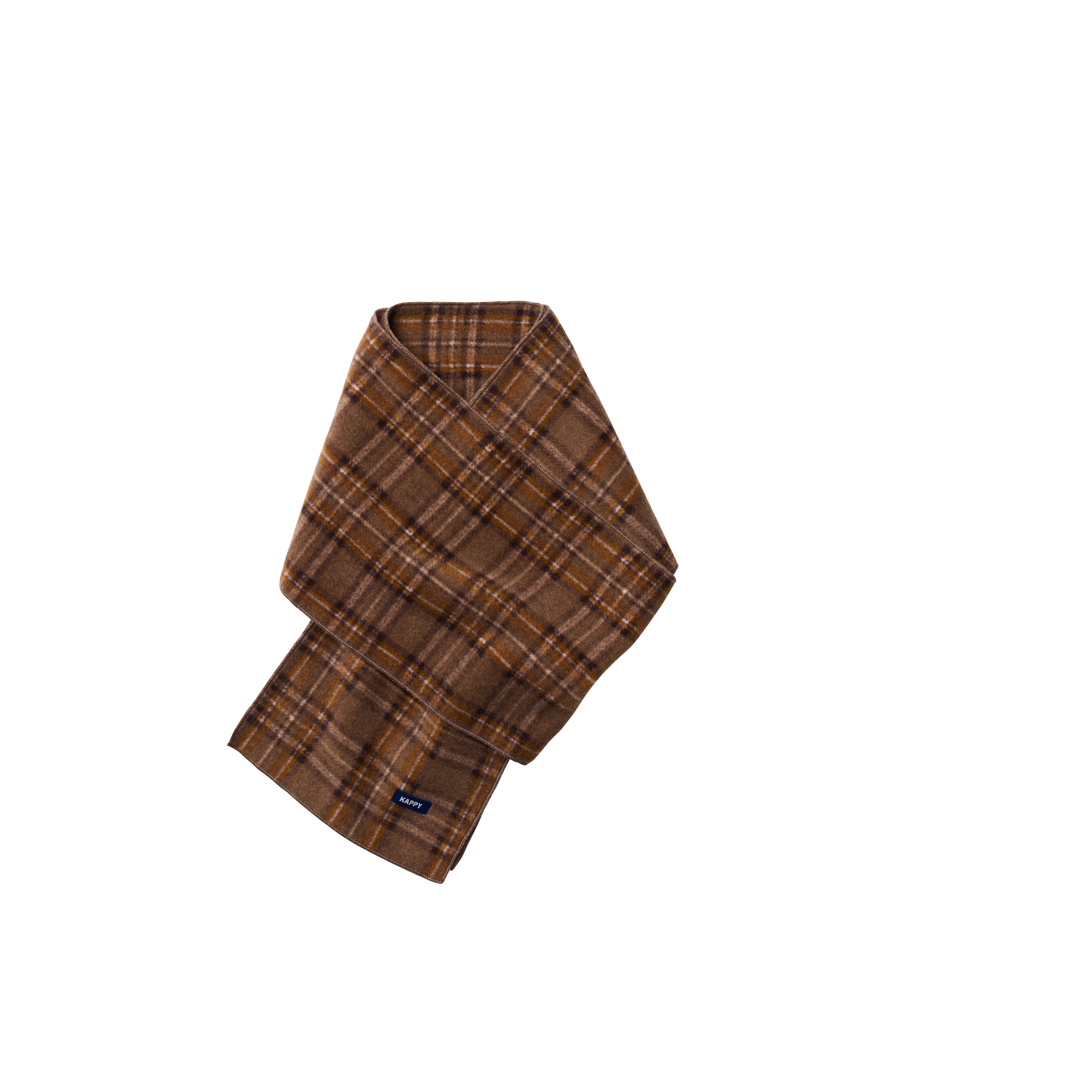 Kappy Fleece Check Muffler Brown
