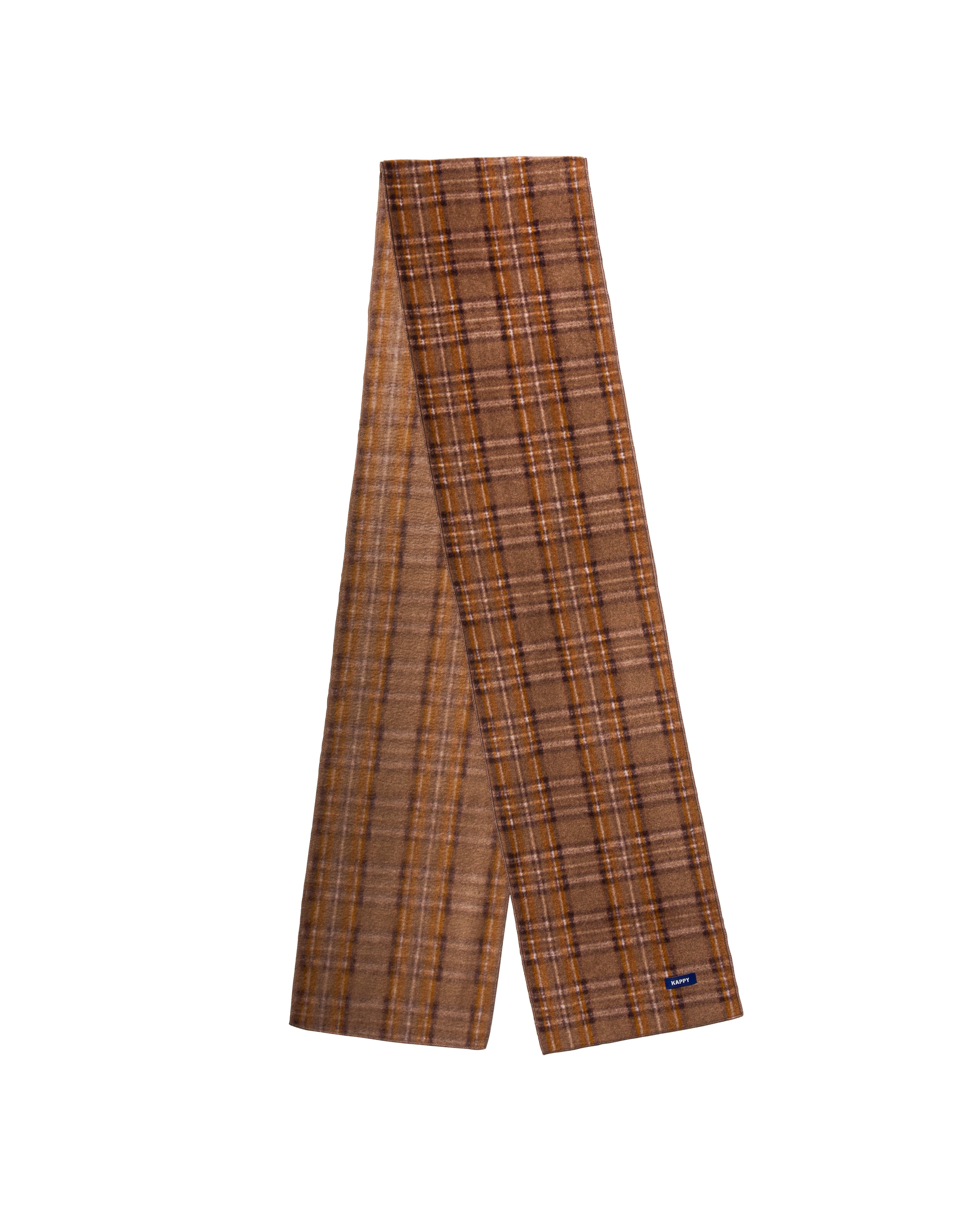 Kappy Fleece Check Muffler Brown