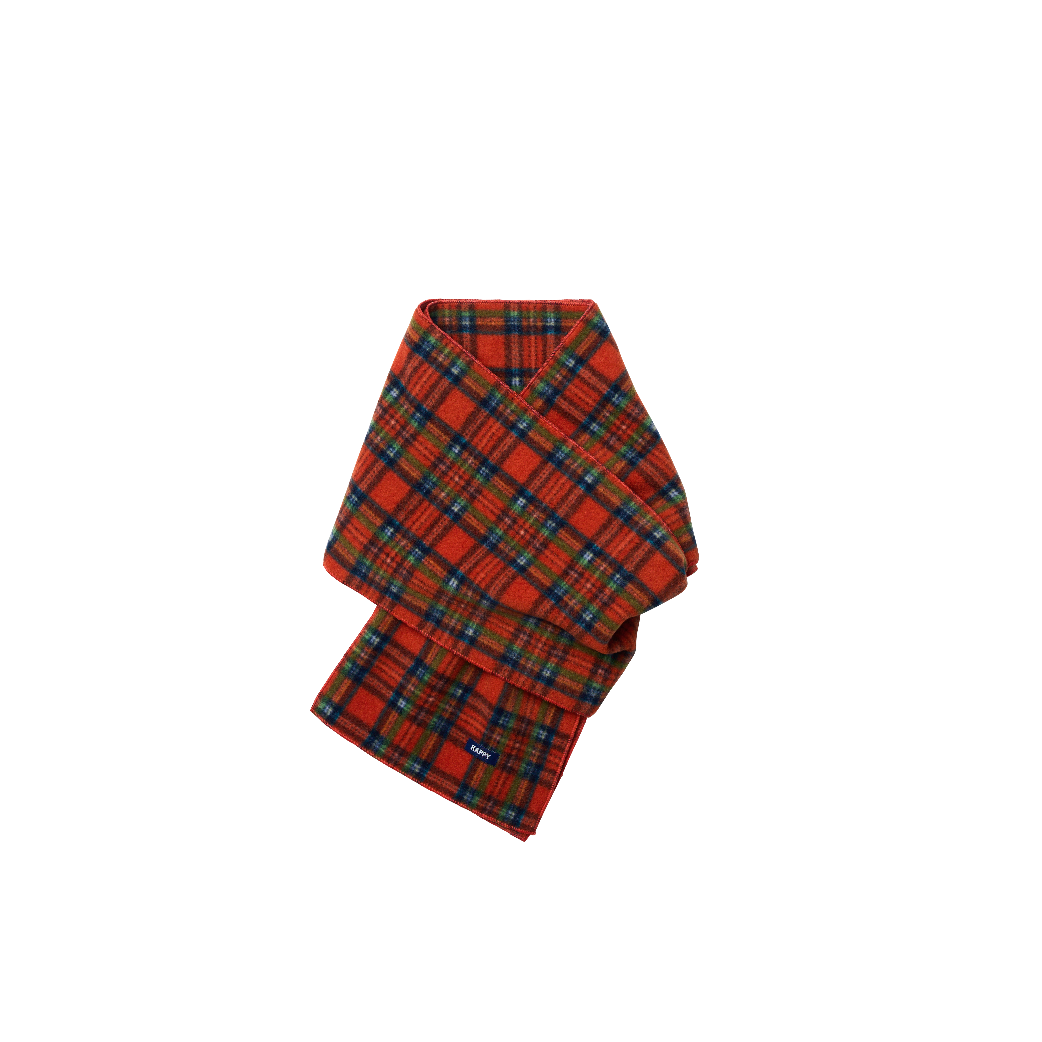 Kappy Fleece Check Muffler Orange