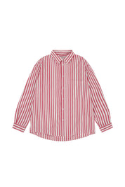 Red and white striped shirt on a white background