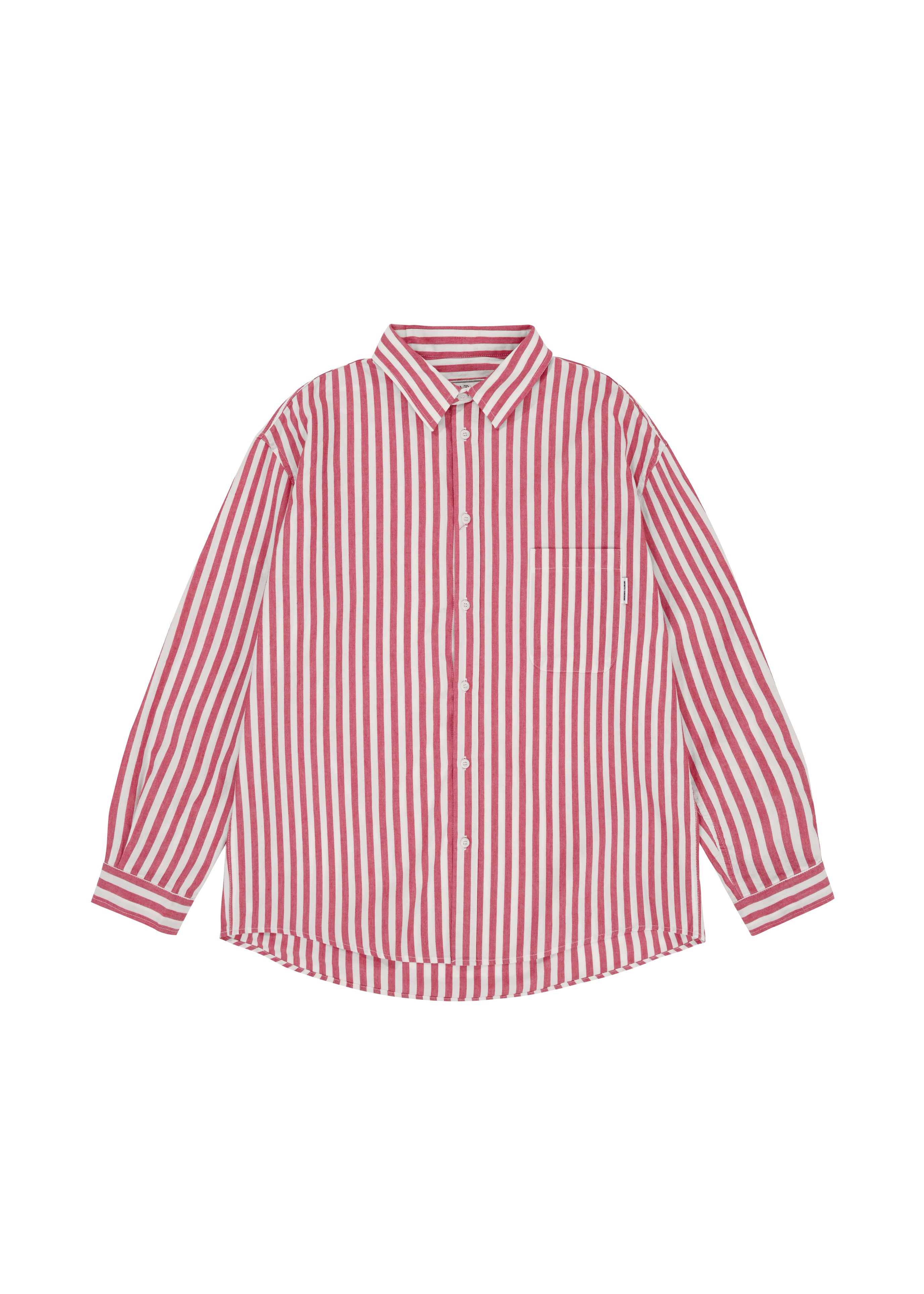 Red and white striped shirt on a white background
