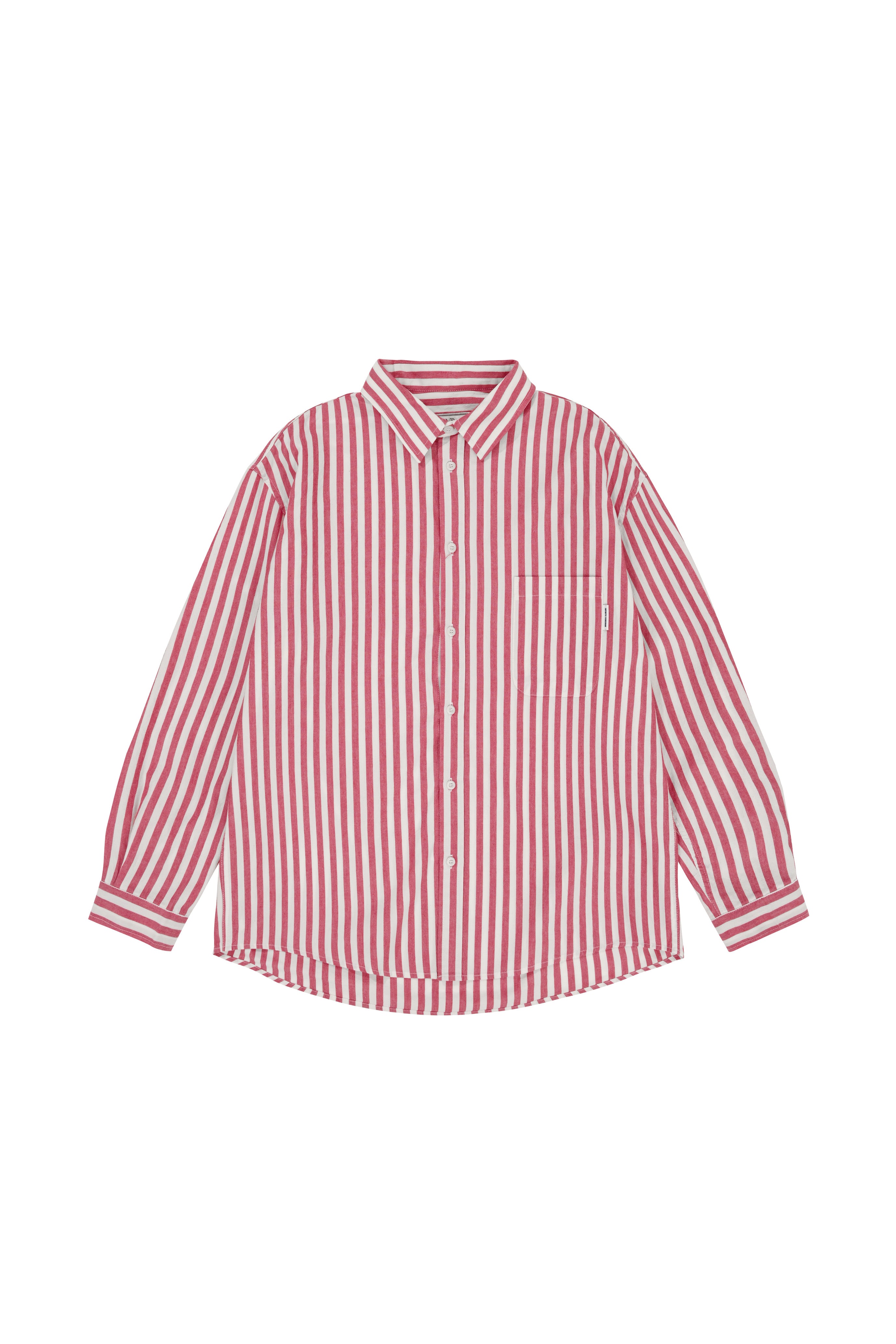 Red and white striped shirt on a white background
