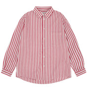 Red and white striped shirt on a white background
