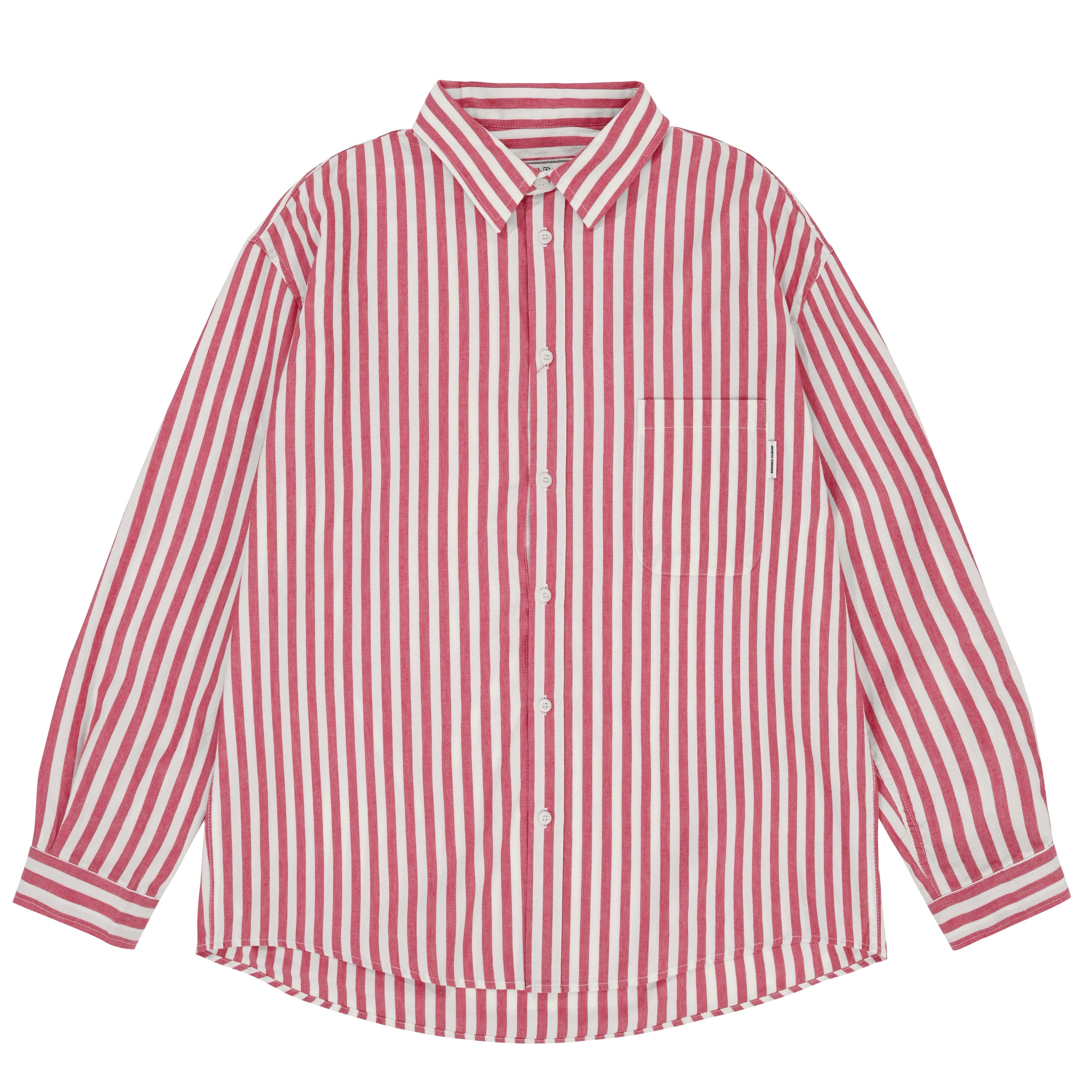 Red and white striped shirt on a white background