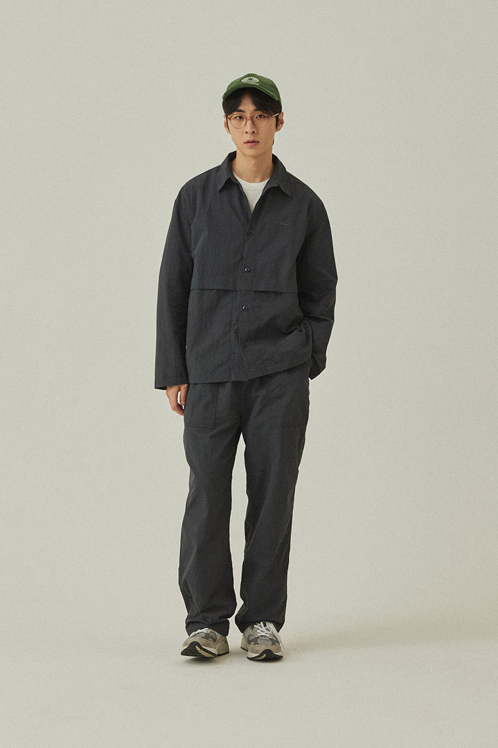 Nylon Shirt Jacket (Charcoal)