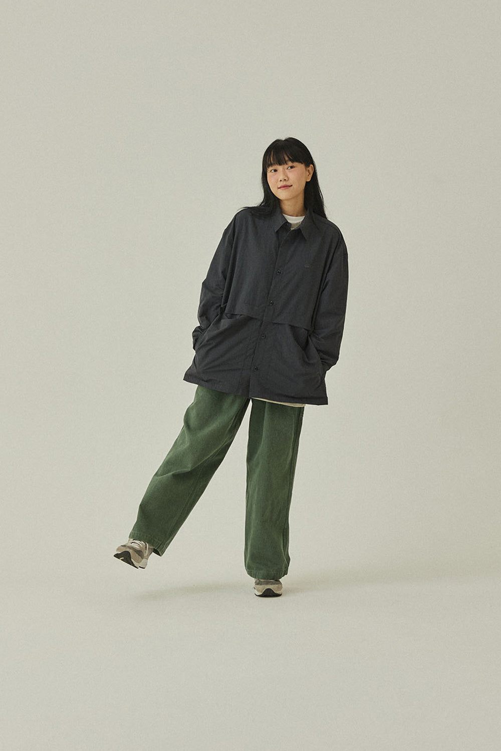 Nylon Shirt Jacket (Charcoal)
