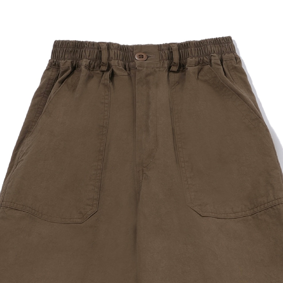 One Tuck Wide Fatigue Pants (Brown)