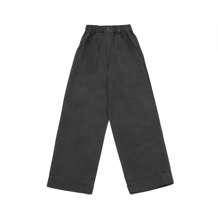 One Tuck Fatigue Corduroy  Pants (Charcoal)