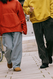 One Tuck Corduroy Pants (Charcoal)
