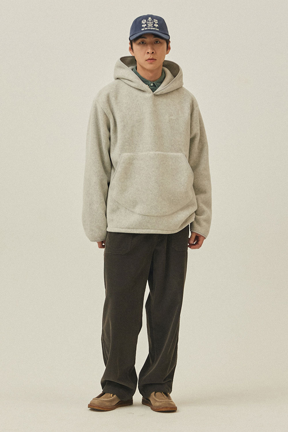 One Tuck Corduroy Pants (Charcoal)