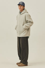 One Tuck Corduroy Pants (Charcoal)