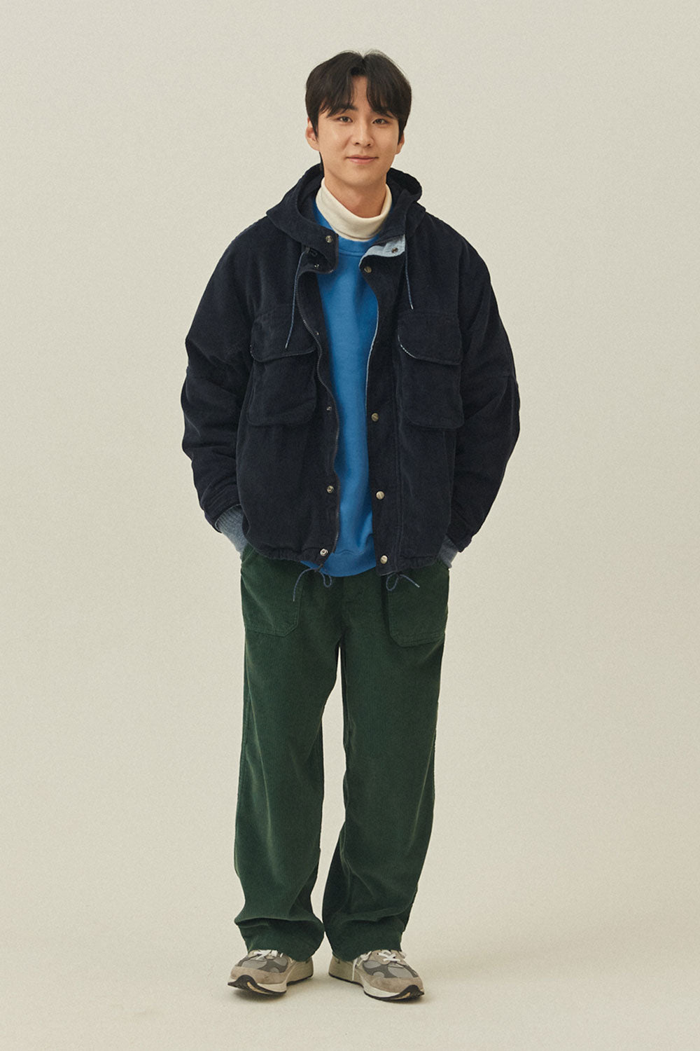 One Tuck Corduroy Pants (Forest)