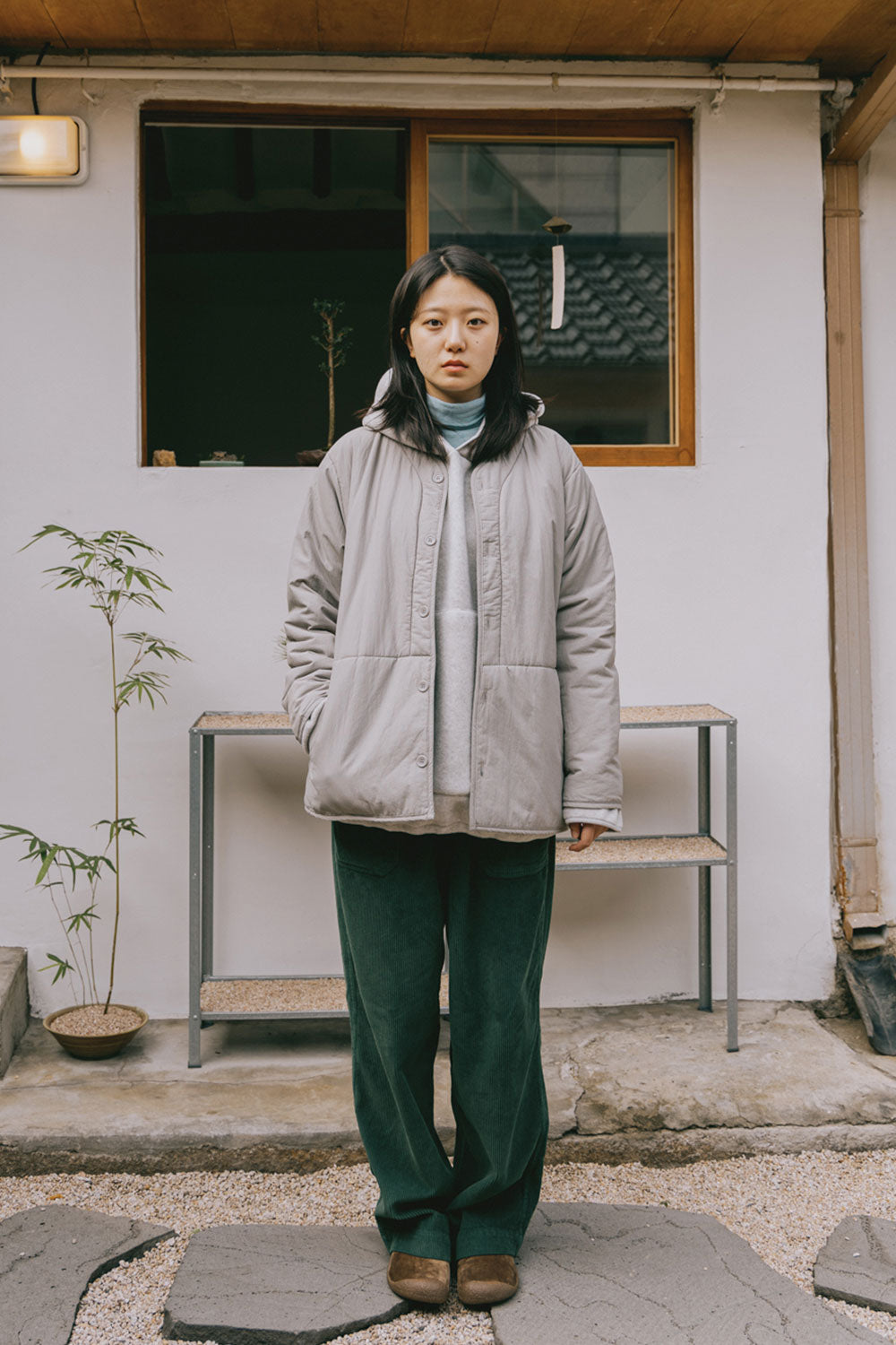 One Tuck Corduroy Pants (Forest)
