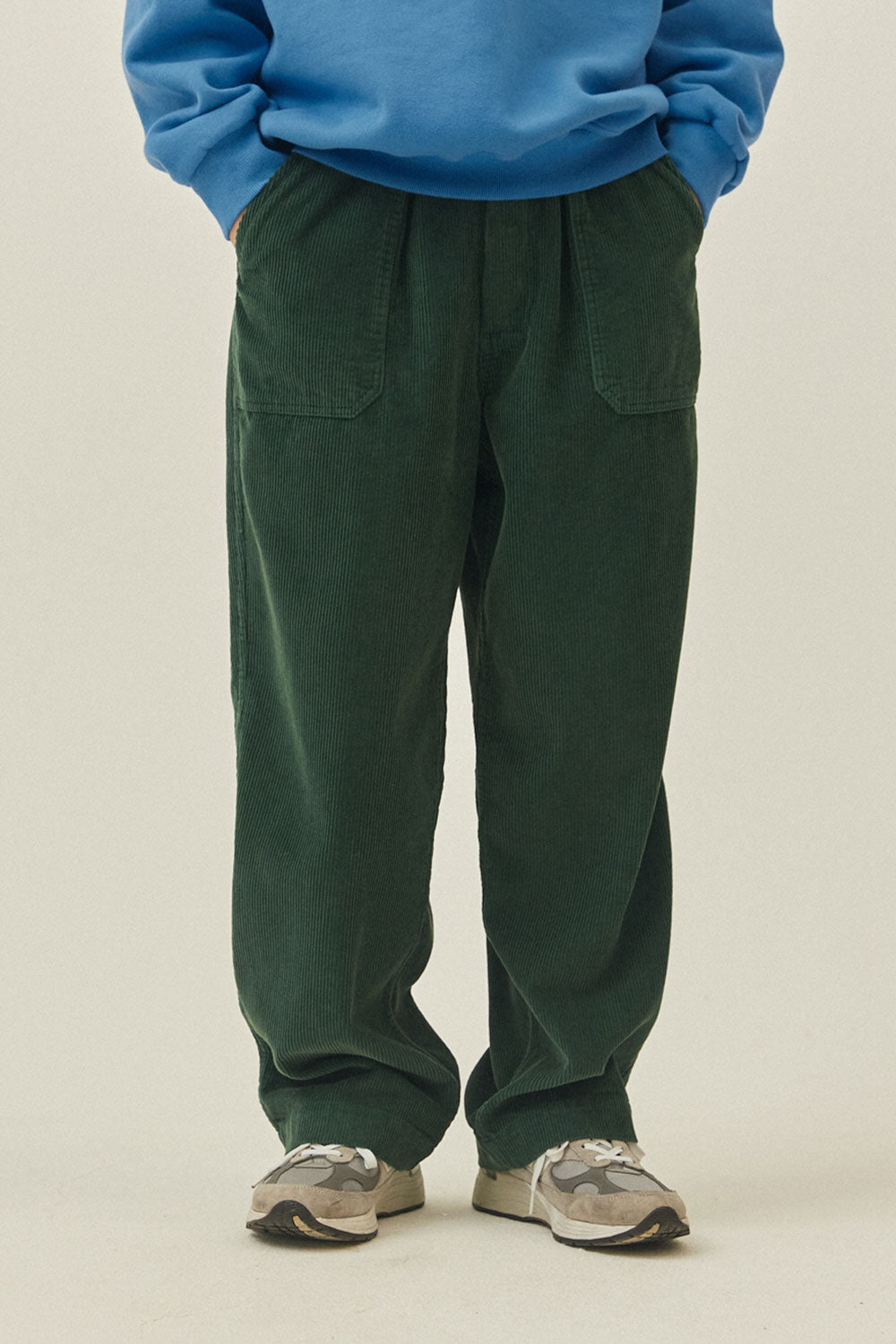One Tuck Corduroy Pants (Forest)