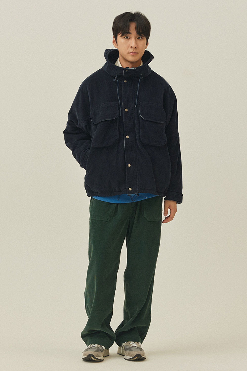 One Tuck Corduroy Pants (Forest)