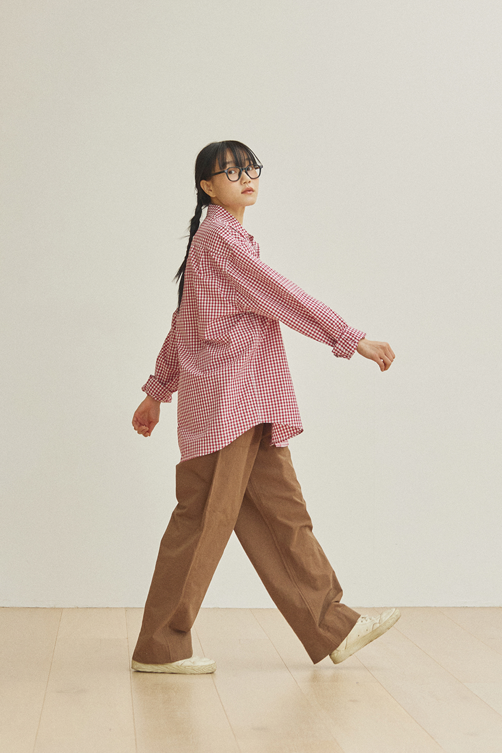 One Tuck Wide Fatigue Pants (Brown)