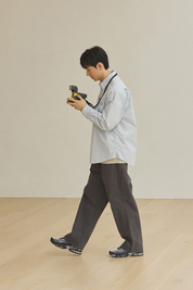 One Tuck Wide Fatigue Pants (Charcoal)