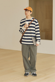 One Tuck Wide Fatigue Pants (Khaki)