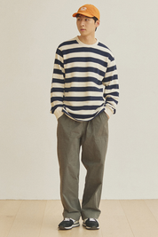 One Tuck Wide Fatigue Pants (Khaki)