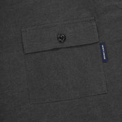 Pigment Henley Neck Half Shirt (Charcoal)