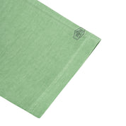 Green fabric with a logo on a white background
