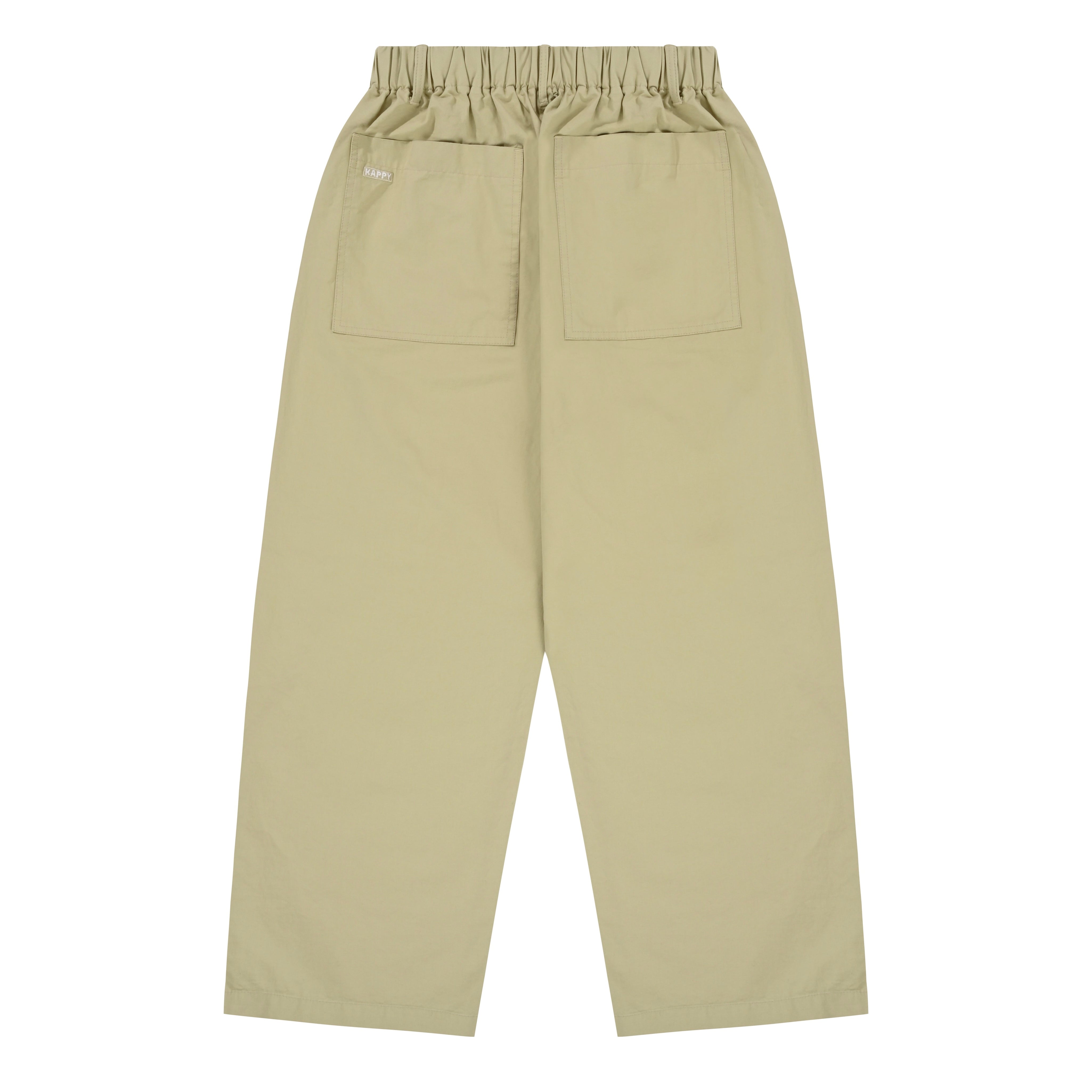 rear view of Beige pants on a white background