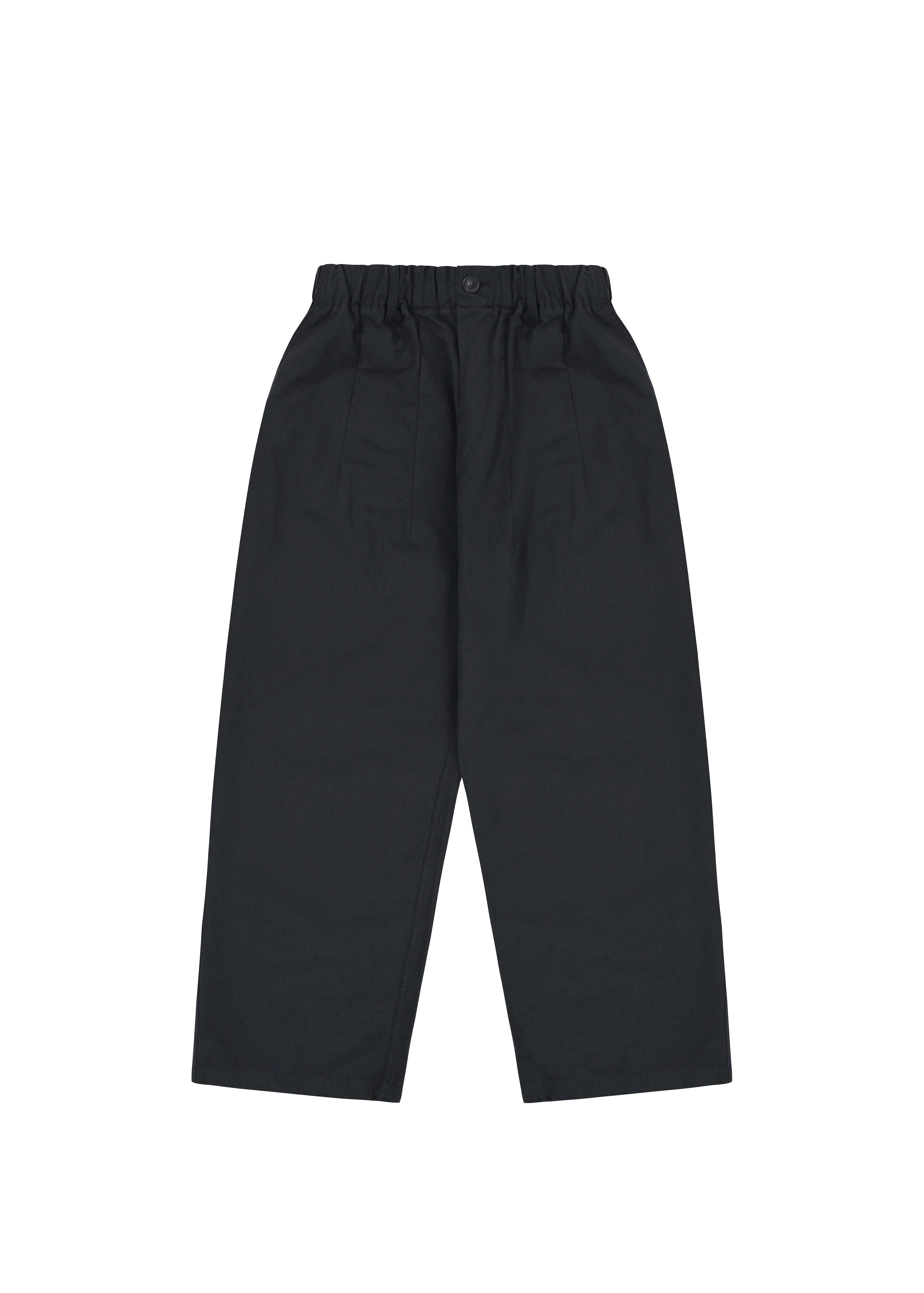 rear view of Navy pants on a white background