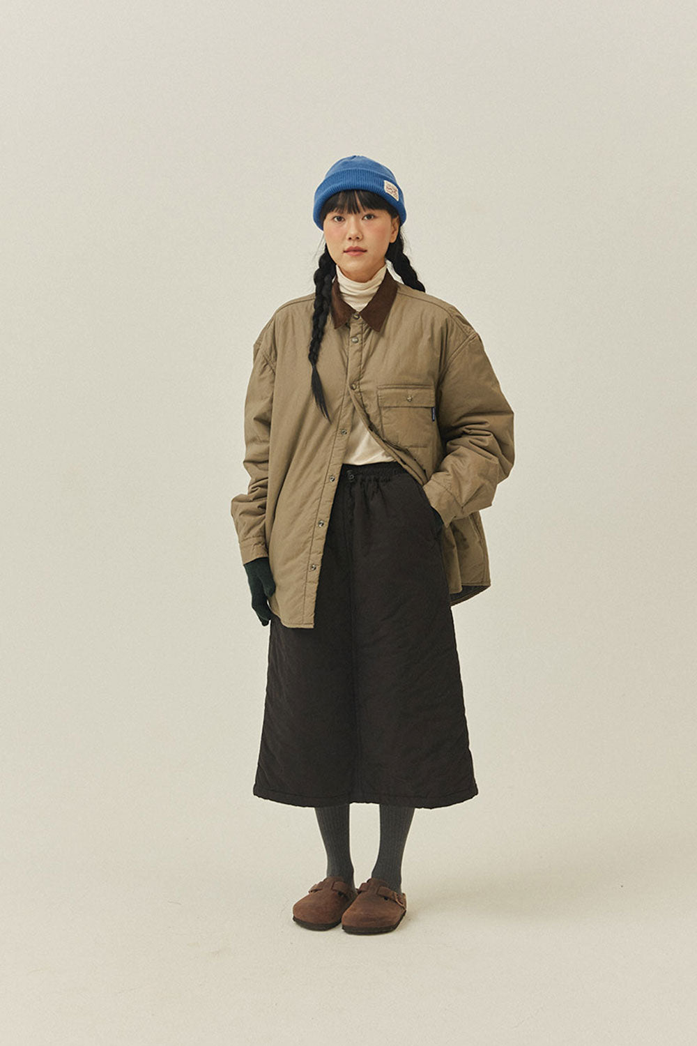 Padding Shirt Jacket (Beige)