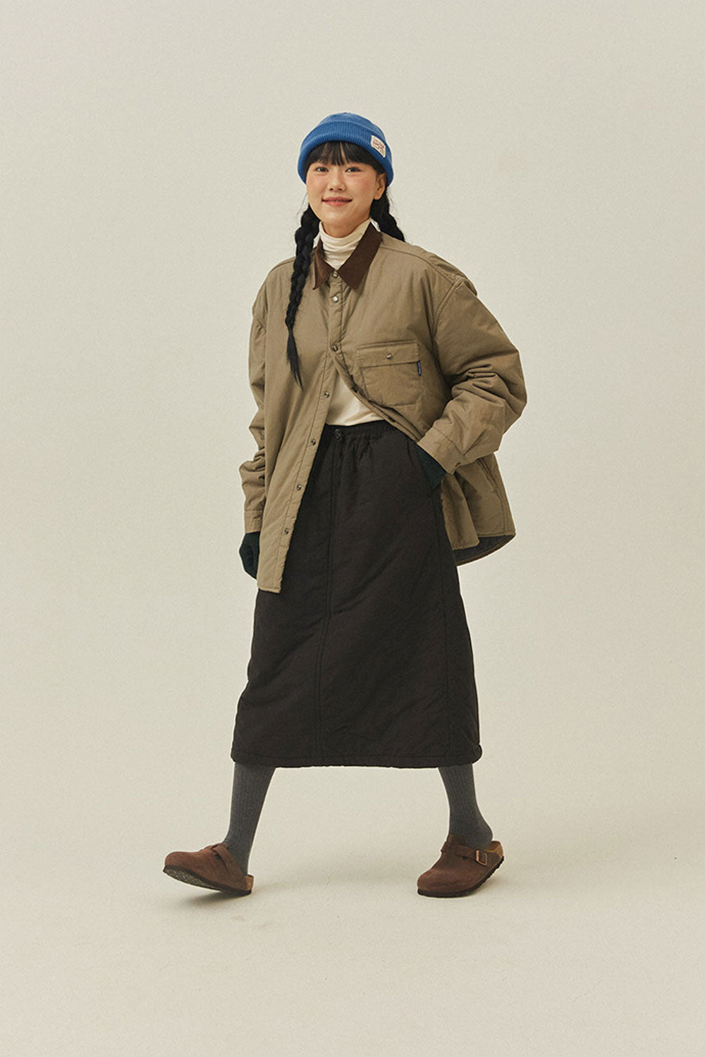 Padding Shirt Jacket (Beige)