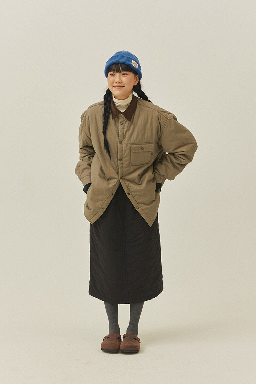Padding Shirt Jacket (Beige)