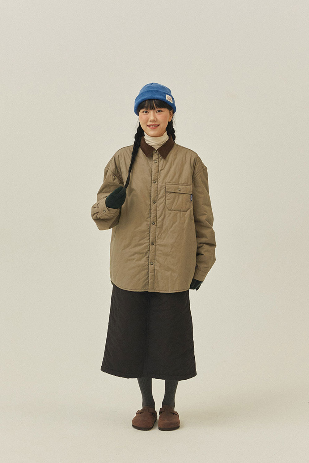 Padding Shirt Jacket (Beige)