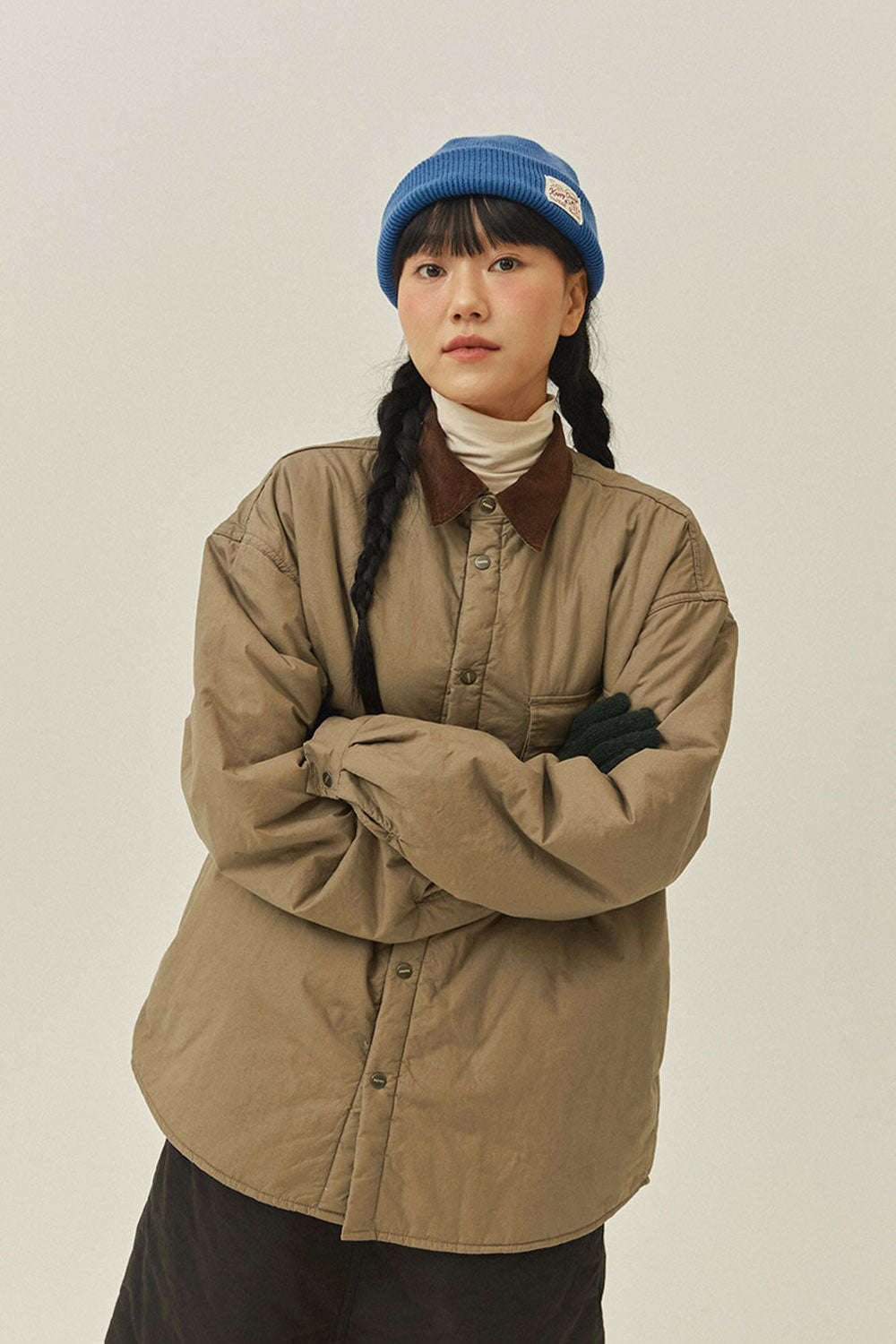 Padding Shirt Jacket (Beige)