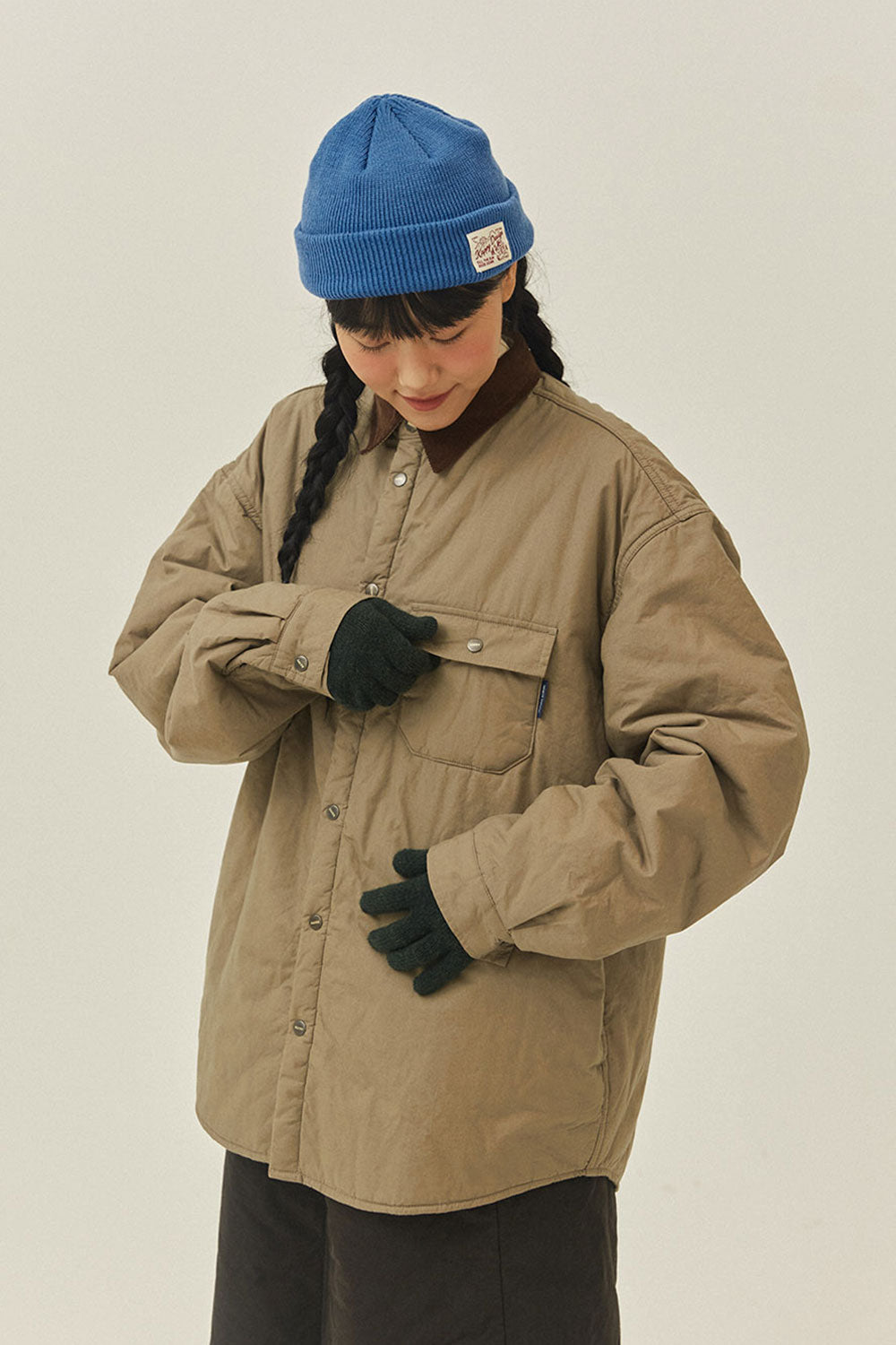 Padding Shirt Jacket (Beige)