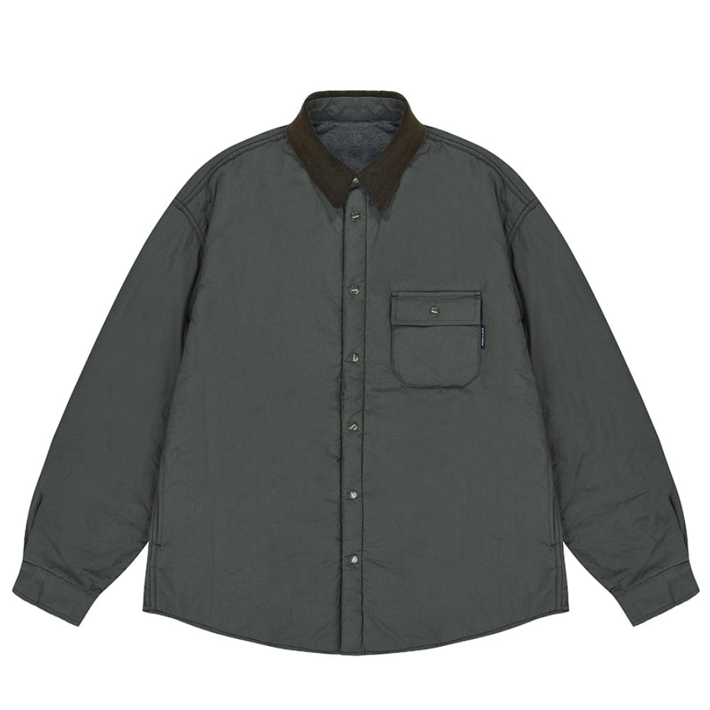 Dark gray shirt with a pocket on a white background