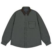 Dark gray shirt with a pocket on a white background