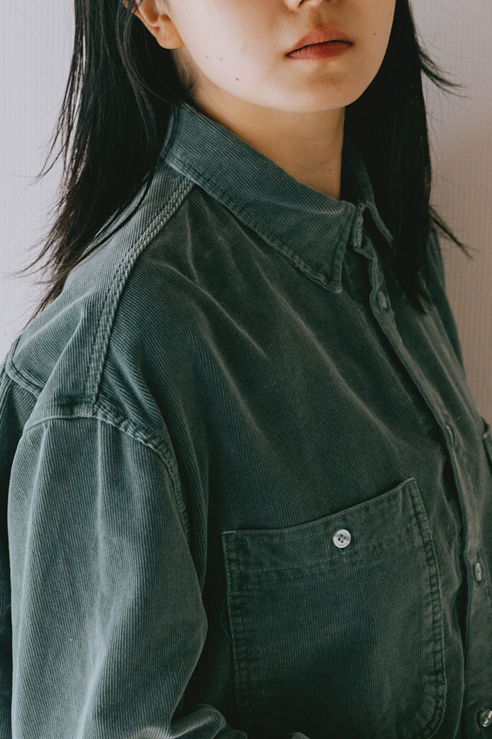 Pigment Corduroy Shirt (Deep Green)
