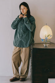 Pigment Corduroy Shirt (Deep Green)
